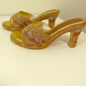 Hand beaded Indian party shoes